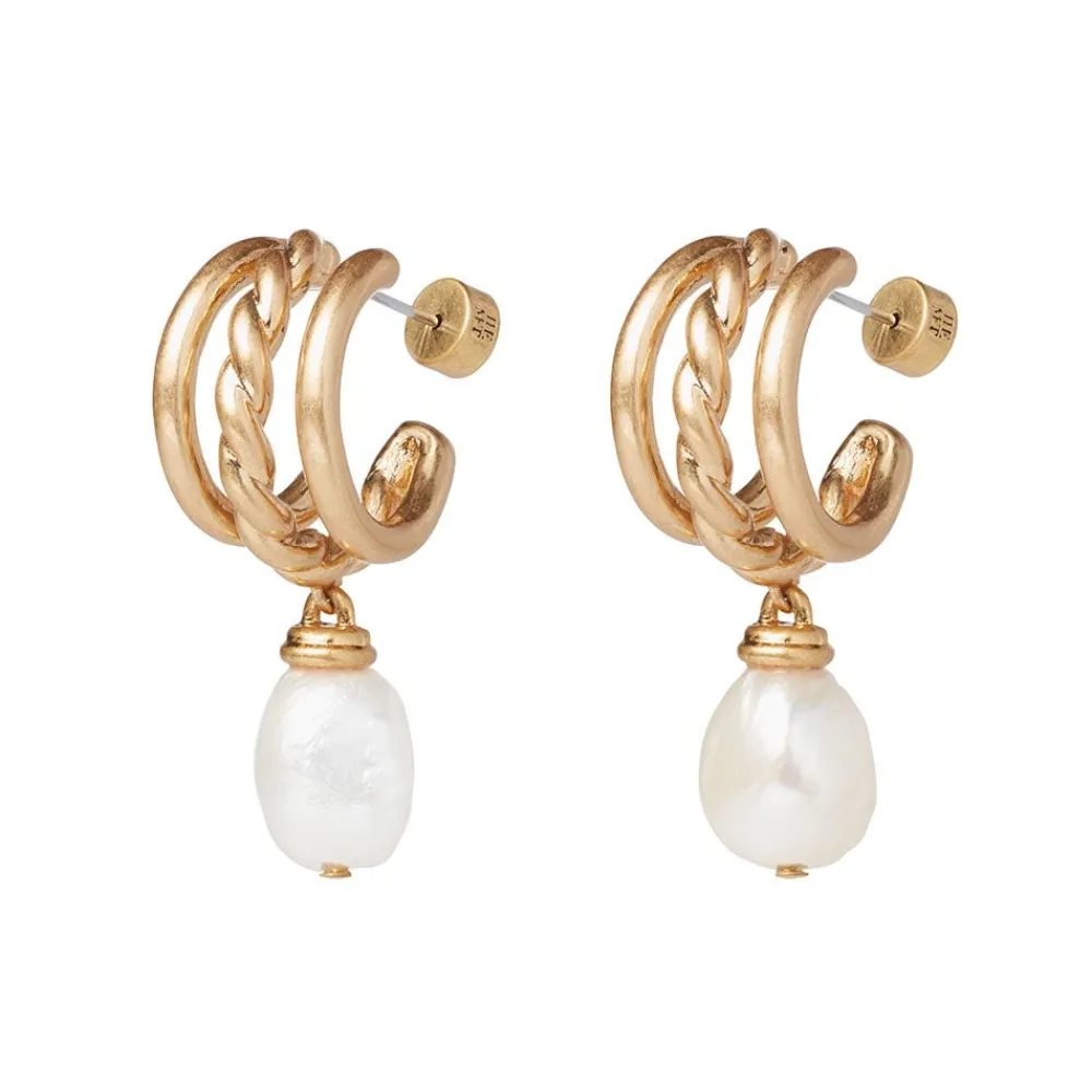 Cypriot Twist Pearl Triple-Hoop Earrings*The Met Store Clearance