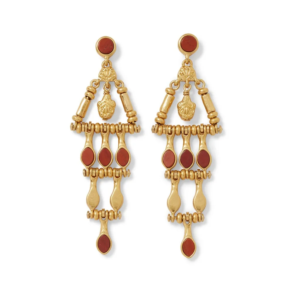 Egyptian Nefer Amulet Red Jasper Chandelier Earrings*The Met Store Clearance