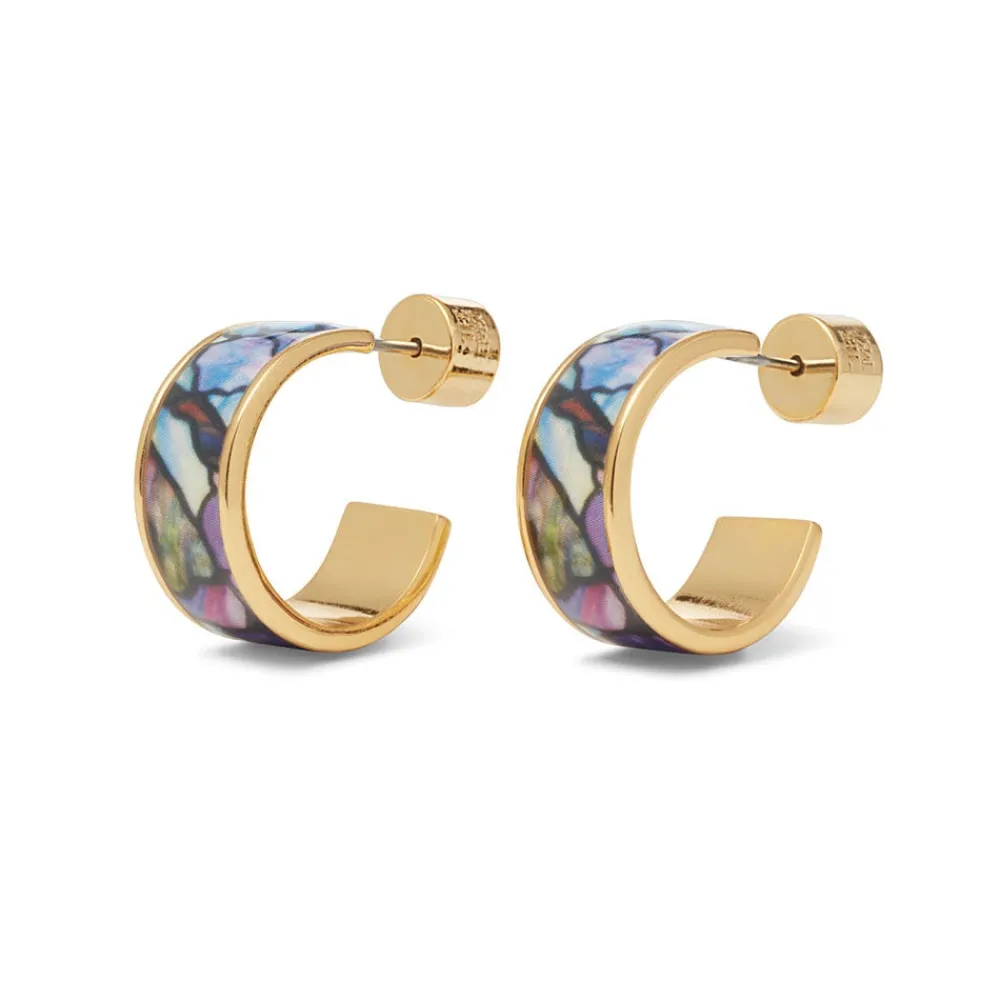 Magnolias and Irises Enamel Hoop Earrings*The Met Store Best