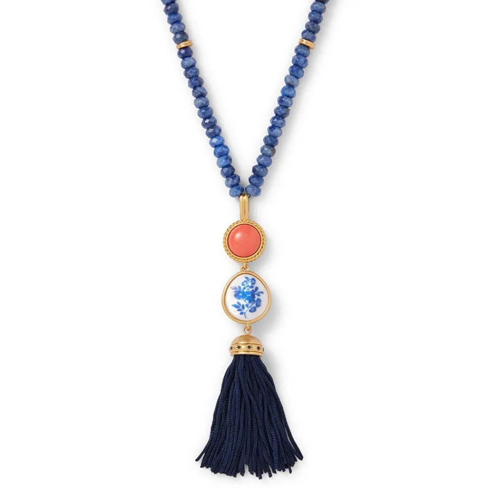 Qing Bottle Lariat Necklace and Floral Drop Earrings Set*The Met Store Cheap