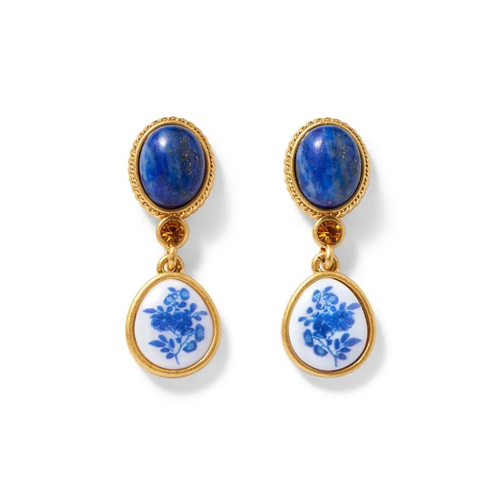 Qing Bottle Lariat Necklace and Floral Drop Earrings Set*The Met Store Cheap