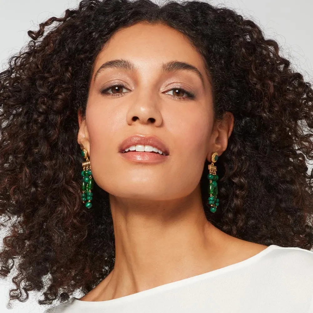 Roman Malachite Chandelier Earrings*The Met Store Online