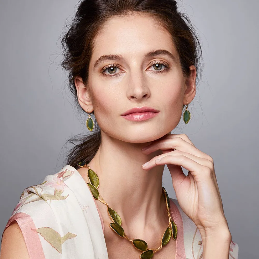 Sage Leaf Drop Earrings*The Met Store Best