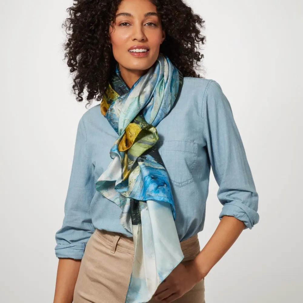 Van Gogh Wheat Field with Cypresses Oversize Oblong Silk Scarf*The Met Store Online