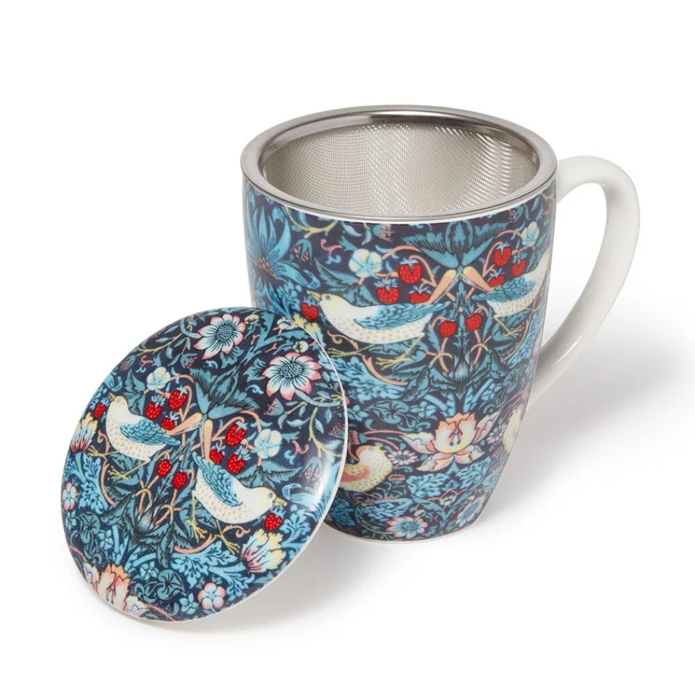 William Morris Strawberry Thief Covered Mug with Tea Infuser*The Met Store Clearance